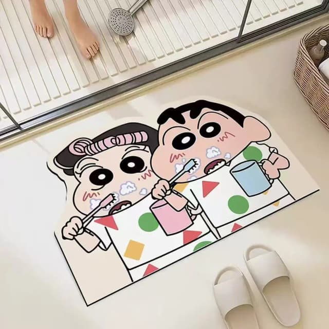 Alfombra de absorción de agua para cuarto de ducha, secado rápido, regalos para el hogar a la moda y dibujos animados exquisitos de Anime, Periphe de Anime suave y cómodo
