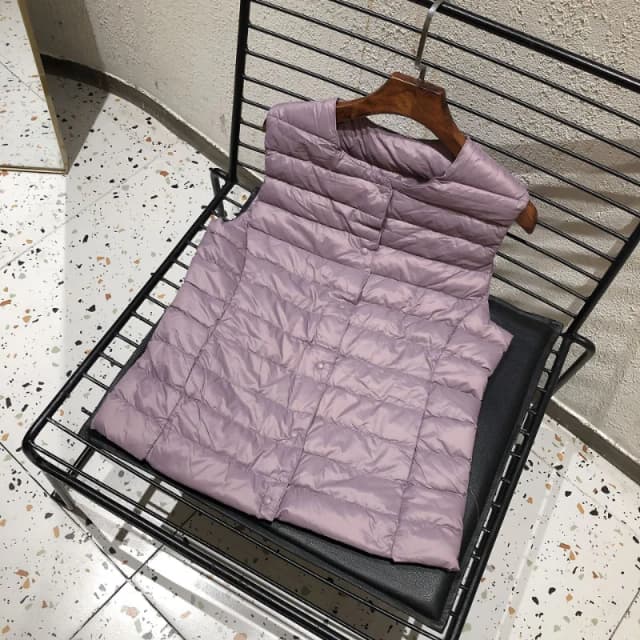 Mujer 90% plumón de pato blanco ultraligero plegable cálido chaleco con forro 2023 nueva chaqueta acolchada sin mangas para mujer