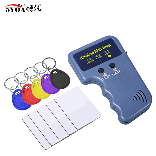 Lector y Copiador de Tarjetas de Identificación RFID Portátil 5YOA, 125KHz EM4100 5200, Duplicador T5577, Programador de Etiquetas y Llaveros Regrabables, Control de Acceso