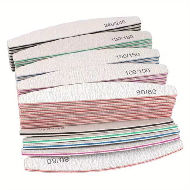 1/3/5/10 Uds lima de uñas profesional 80/100/150/180/240 papel de lija lijado grueso fuerte media luna lima accesorios y herramientas para uñas