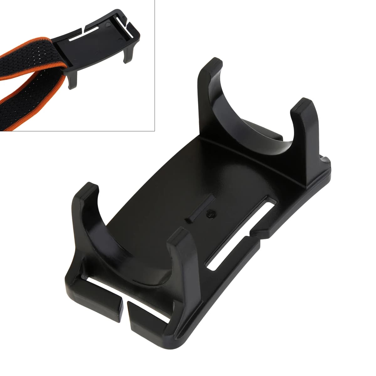 Soporte de montaje para linterna LED de 22,5mm para correa de faro de 22mm-26mm soporte para linterna de cabeza LED negro portátil
