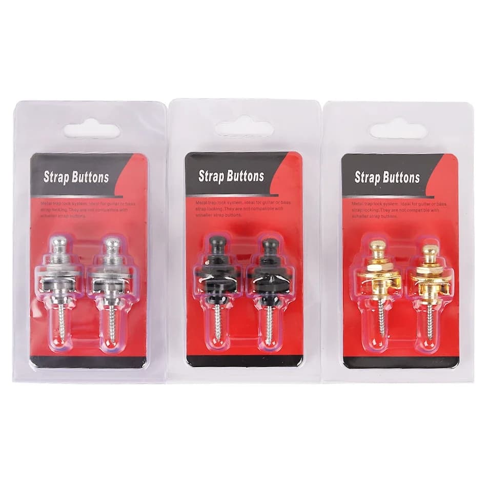 2 unid/set correa de guitarra bloqueo Straplock botón Straplok para todas las correas de bajo eléctrico acústico 3 colores