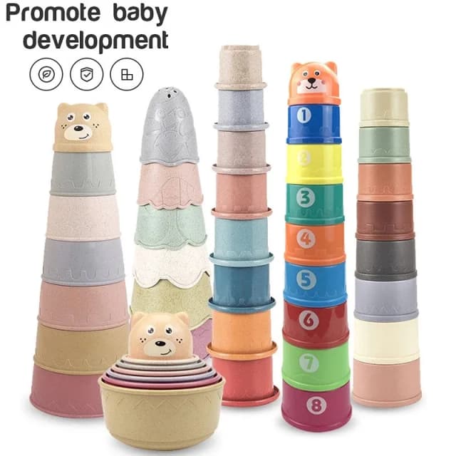 Taza Montessori para bebé, juguetes apilables, playa, piscina, bañera, juguetes educativos para niños pequeños de 0 a 12 meses, regalo de Navidad