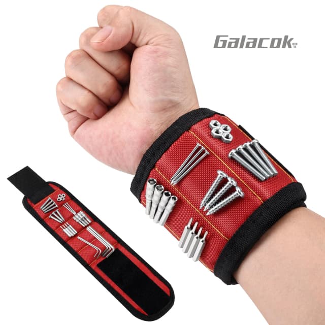 Pulsera magnética para sujetar tornillos, clavos, brocas, cinturones portaherramientas de muñeca con imanes fuertes, artilugios geniales para hombres, mujeres