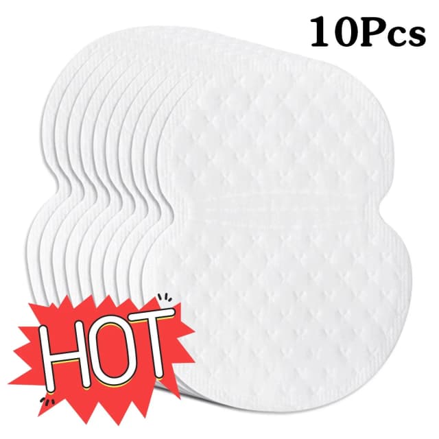 Almohadillas piezas para el sudor, desodorante para axilas, antitranspiración, desechables, para verano, para hombre y mujer, 10 unidades