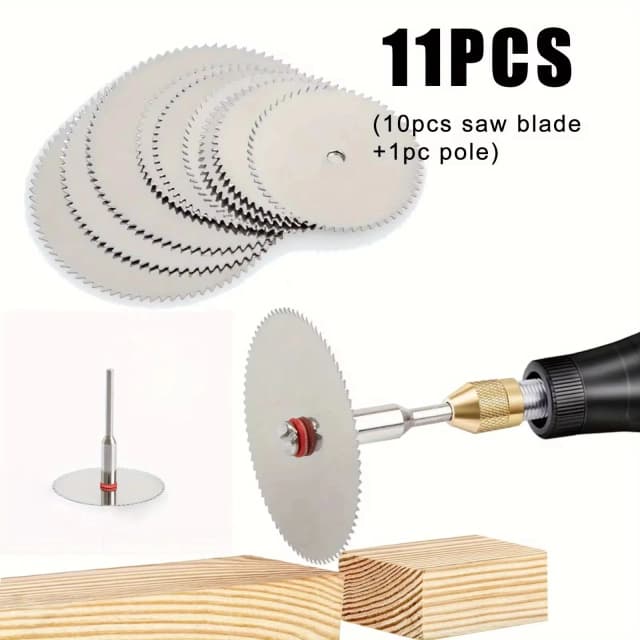 Juego de Mini hojas de sierra Circular, disco de corte de precisión para carpintería con 1 varilla, 22mm, 25mm, 32mm, 11 piezas