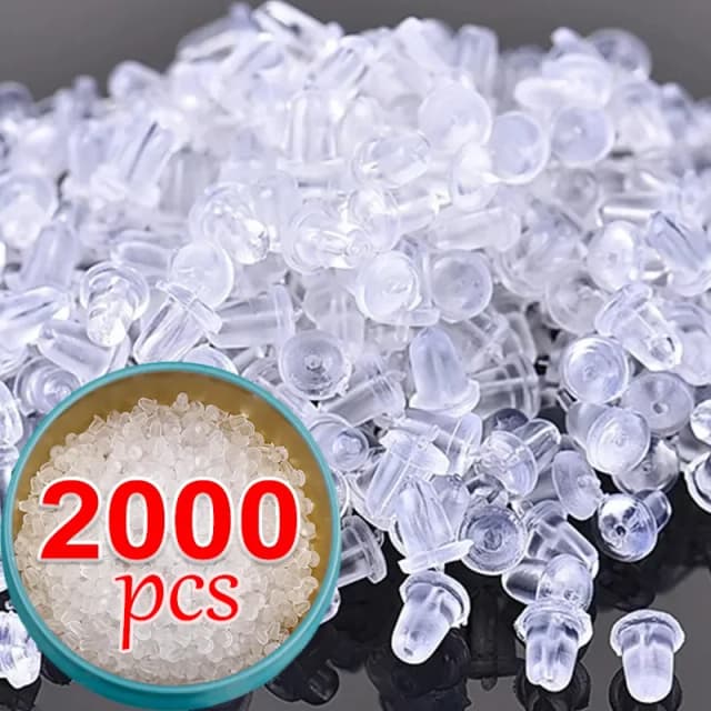 500-2000 Uds. Pendiente de goma de silicona estilos de cierre tuerca de oreja taponamiento pendiente trasero hallazgos pendientes accesorios de joyería