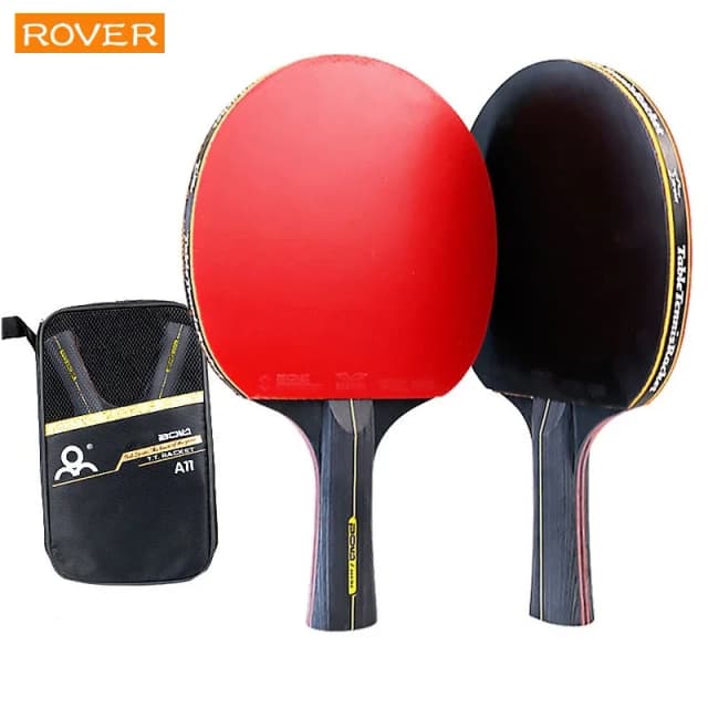 Raqueta de tenis de mesa de 5/6 estrellas, juego de raqueta de Ping Pong profesional de 2 uds., paleta de murciélago con hoja de goma de alta calidad con bolsa