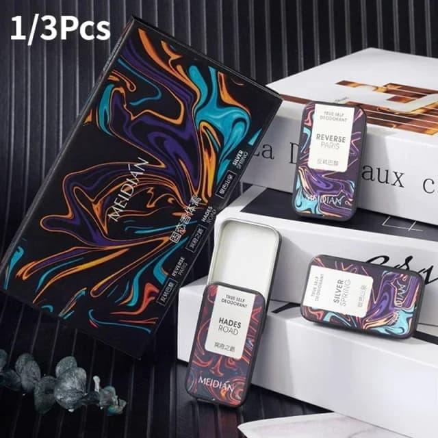 Bálsamo para hombres y mujeres, desodorante Natural fresco de larga duración, conjunto de Perfume sólido, fragancia corporal antitranspirante, París inverso, portátil, 1/3 Uds.