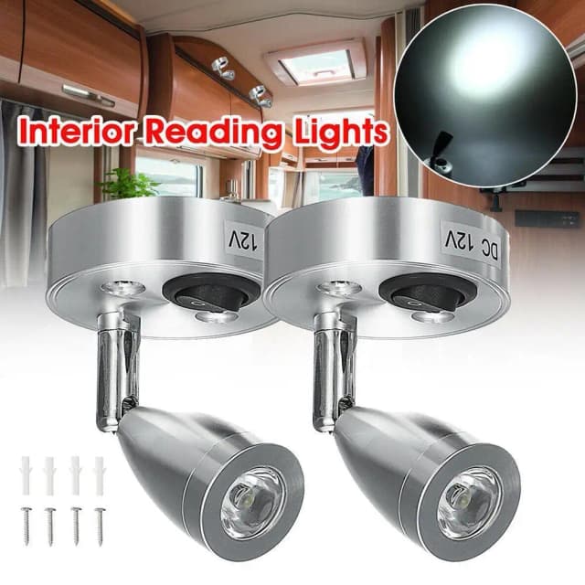 Interruptor de luces de lectura Interior LED, lámpara Interior portátil inalámbrica para autocaravana y barco, accesorios para autocaravana, 12V
