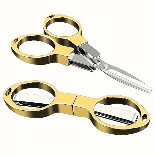 Tijeras plegables versátiles de acero inoxidable, retráctiles, duraderas y portátiles para viajes, exteriores y necesidades diarias, 1 ud.