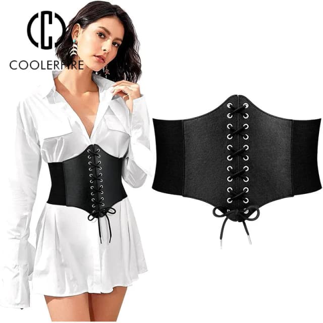 Cinturón corsé para mujer, fajas elásticas anchas para la cintura, cinturones de moda casual de marca de lujo, con cordones, ajustables para el pecho y la cintura AL101