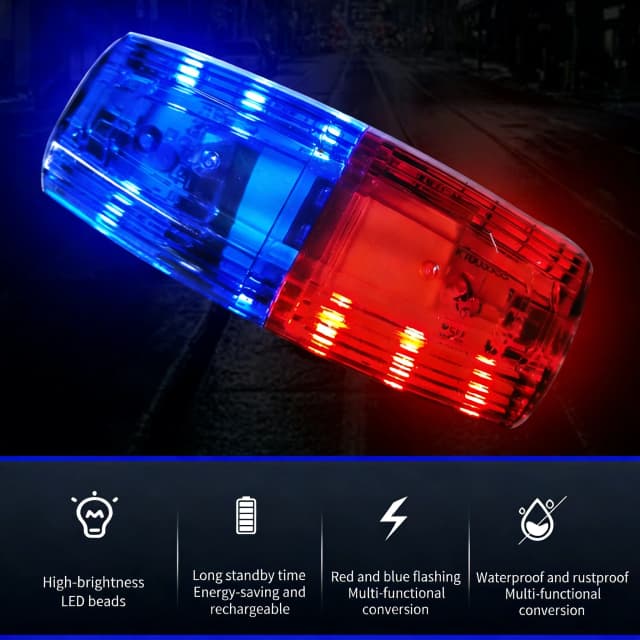 Luz con Clip para hombro de policía, soldador, seguridad, patrulla, alarma, señal de Flash, lámpara estroboscópica, luz LED de advertencia de hombro roja y azul