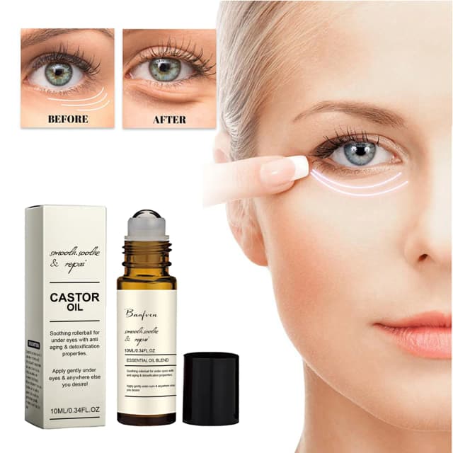 Suero de aceite de ricino para ojos, antiarrugas, elimina las ojeras, bolsas para los ojos, antihinchazón, levanta la bola firme, masaje, hidrata, nutre el cuidado de los ojos