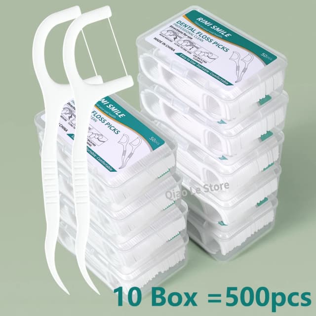1/2/5/10 caja de hilo Dental desechable portátil, palillo de dientes de plástico, palo de hilo Dental de alta tensión, caja de hilo Dental ﻿ Cuidado bucal