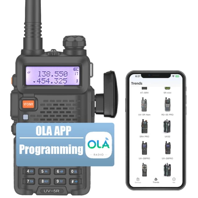 Adaptador de programador Walkie Talkie inalámbrico Bluetooth para Baofeng UV-5R UV-82 BF-888S UV-5RH Radio bidireccional K-Plug App frecuencia Wr