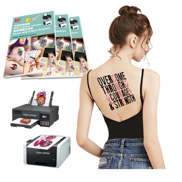 Tamaño A4 para impresora de inyección de tinta, tatuajes transparentes imprimibles, papel de transferencia, pegatina de tatuajes temporales