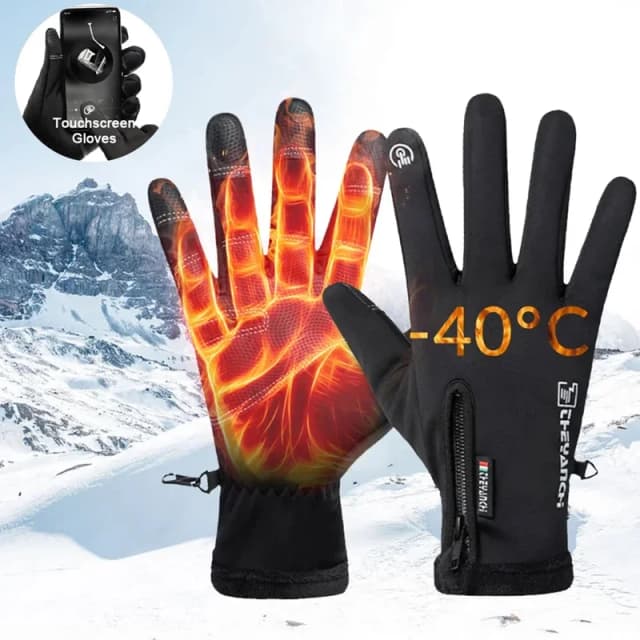 Guantes de invierno impermeables con pantalla táctil térmica a prueba de viento guantes cálidos clima frío correr deportes de equitación senderismo guantes de esquí