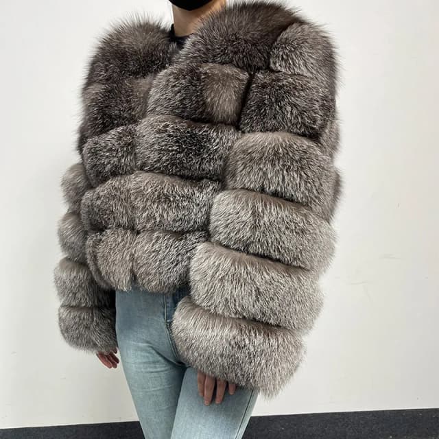 Chaqueta de piel de zorro Real Natural para mujer, abrigos de lujo, abrigo frío, chaquetas de zorro, ropa de invierno, nuevo, 2024