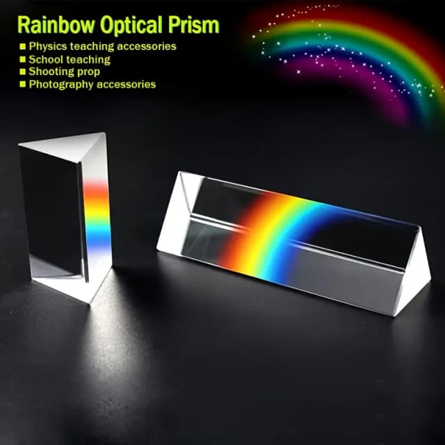 Prisma de vidrio educativo: reflejo espectral, herramienta ideal de enseñanza y fotografía, regalo perfecto para entusiastas de la ciencia