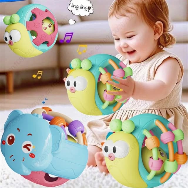 Bolas para bebé, sonajero, edredón, juguete, pelota de agarre de mano suave, juguetes sensoriales educativos, actividad, juguetes para gatear para bebés de 0 a 6 a 12 meses