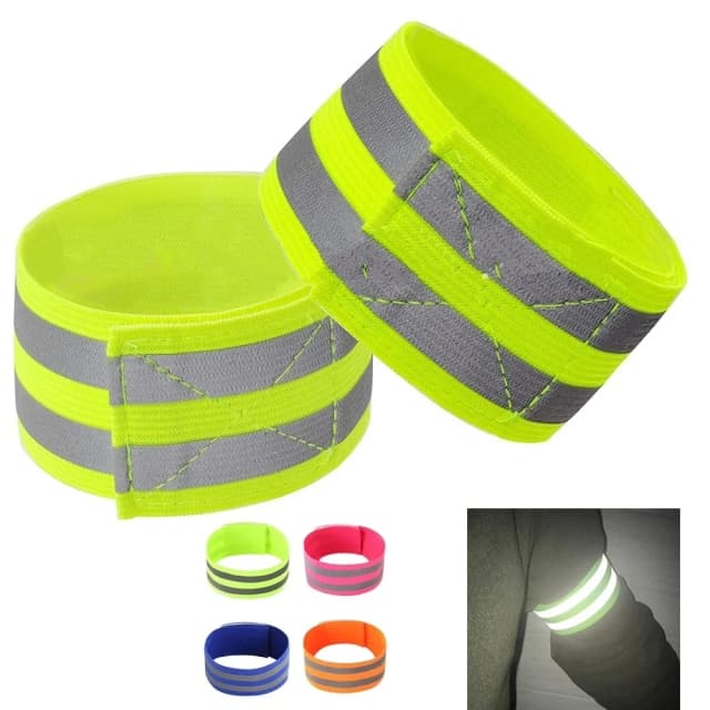 Bandas reflectantes para muñeca, brazo, tobillo, pierna, correas reflectantes de alta visibilidad para caminar de noche, ciclismo, correr, cinta reflectora de seguridad