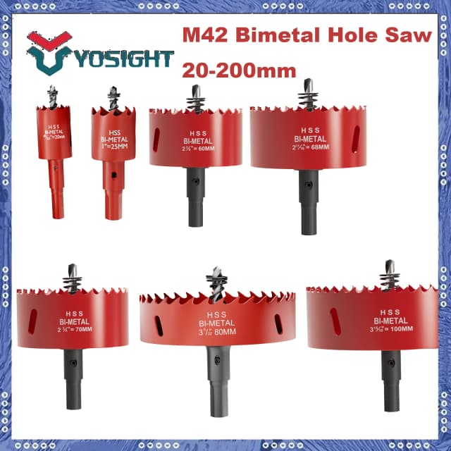 1 Uds M42 20mm-200mm broca de sierra de agujero ajustable para Metal, madera, tablero de yeso-herramienta de corte duradera para varios proyectos de bricolaje