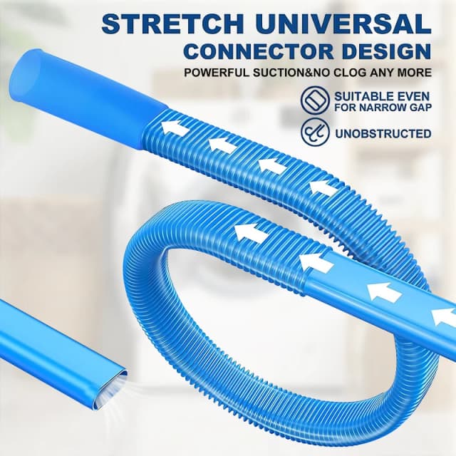 1 unidad de limpiador de ventilación de secadora mejorado: accesorios para mangueras de aspiradora, herramienta de limpieza profunda adecuada para limpiar tuberías obstruidas y desatascar.