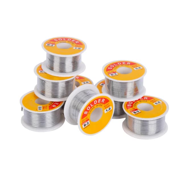Nuevo 50g 0,5/0,6/0,8/1/1,2/1,5/2 Mm FLUX 2,0% 45 pies alambre de estaño plomo fundido colofonia núcleo soldadura rollo de alambre sin limpieza