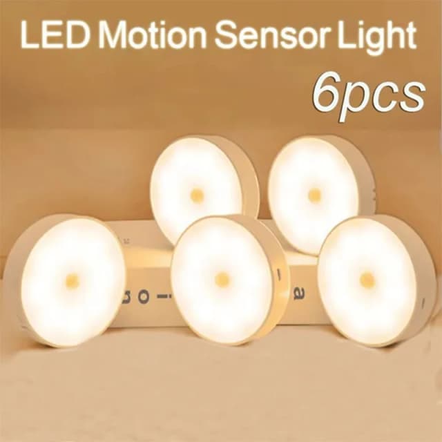 Luz Nocturna LED con Sensor de movimiento PIR, lámpara nocturna recargable por USB para cocina, armario, armario, escalera, inalámbrica