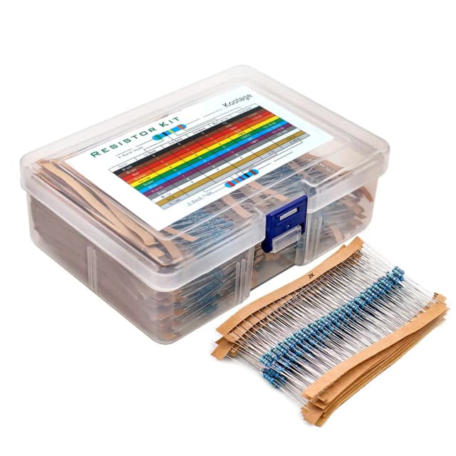 Juego de resistencias de película metálica, Kit de componentes electrónicos de resistencia de 1/4W, 300/600 piezas 1%, 10Ohm ~ 1M Ohm, 30 valores