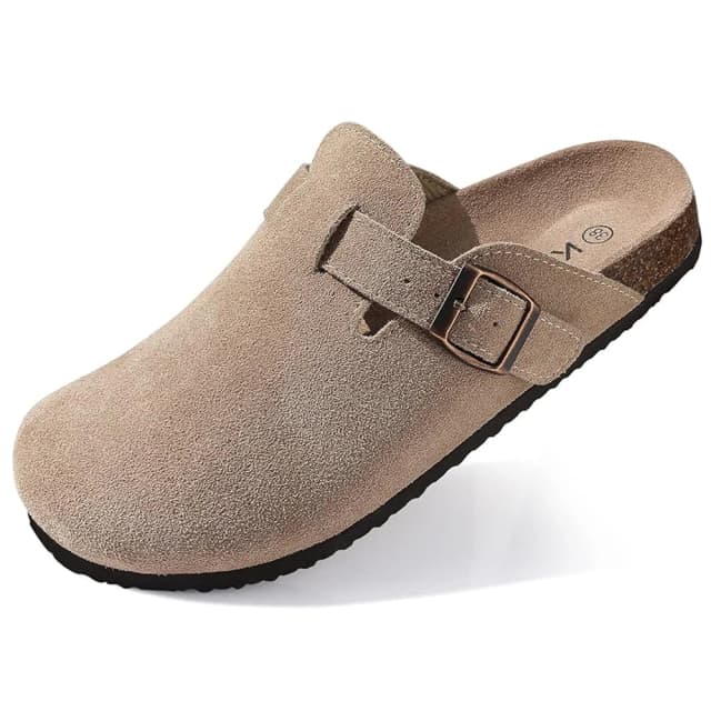 Litfun, nuevos zuecos para mujer, zapatillas de gamuza de corcho a la moda, zapatillas clásicas antideslizantes de corcho para zapatillas al aire libre con soporte para arco