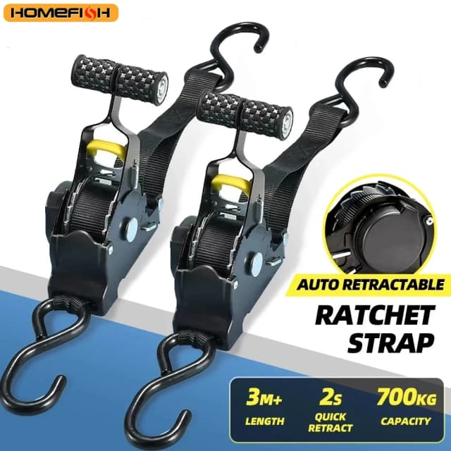 Correas automáticas para cinta de carga, cinturones retráctiles para carga, correa de equipaje, correa tensora de trinquete para motocicletas, correa de trinquete para coche