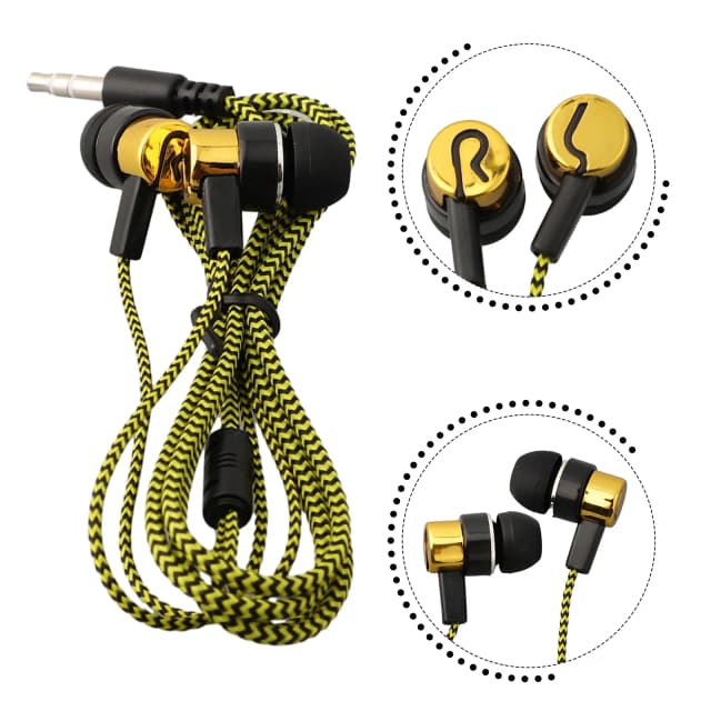 Auriculares intrauditivos con cable de 3,5mm, 2 auriculares estéreo de graves básicos, auriculares móviles con cancelación de ruido, auriculares estéreo de graves Superb