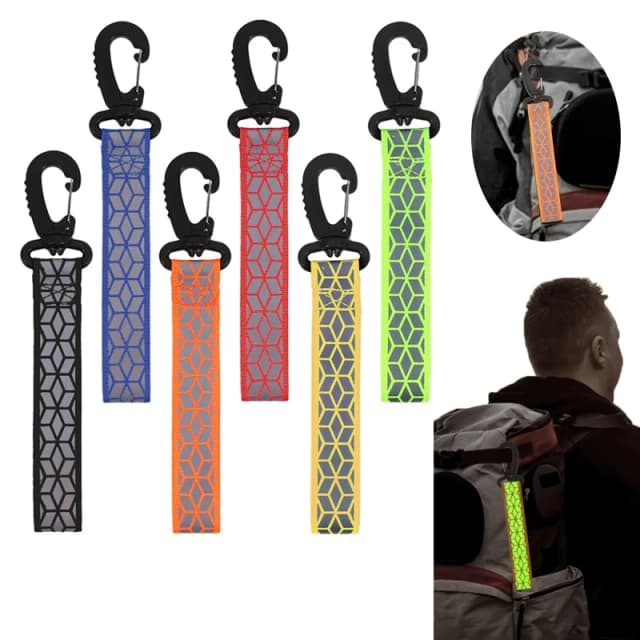 Llavero con colgante de correas reflectantes para acampar al aire libre, correr de noche, mochila de ciclismo, llaveros brillantes ligeros de seguridad, 2 uds.