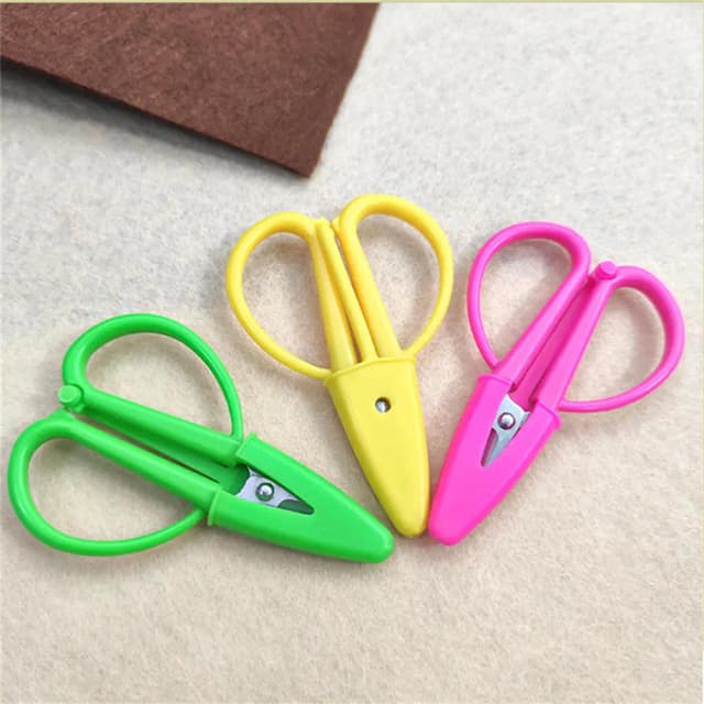 Mini tijeras para manualidades para niños con funda protectora, tijeras de corte de acero inoxidable para coser papel bordado, tijeras de seguridad para manualidades