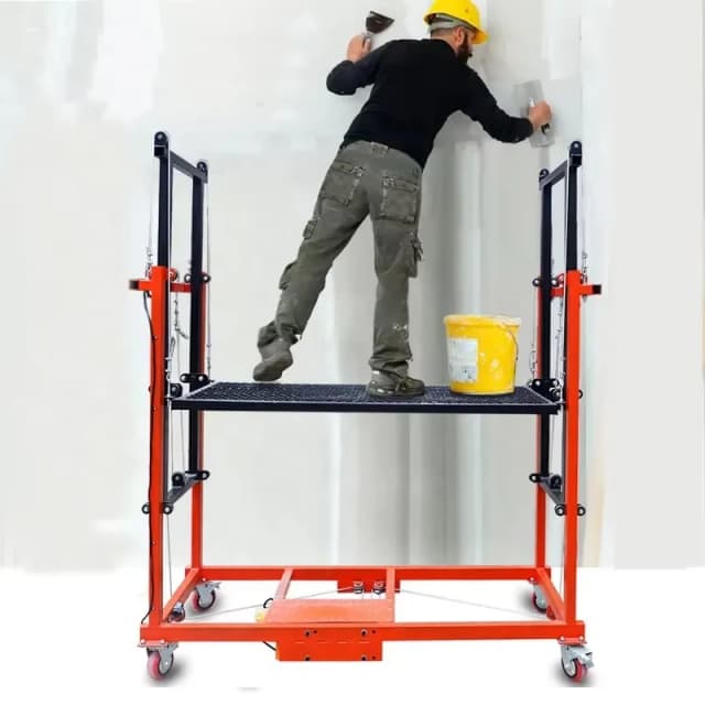 Escalera móvil moderna, plataforma de elevación de andamio eléctrico plegable, andamio eléctrico de tijera pequeña para ascensor de construcción