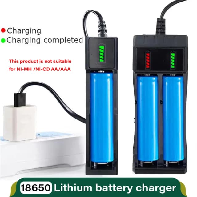 Cargador de batería 18650, 1/2/4 ranuras, carga Dual 18650, batería de litio recargable de 3,7 V, cargador USB para 16340 14500 18650