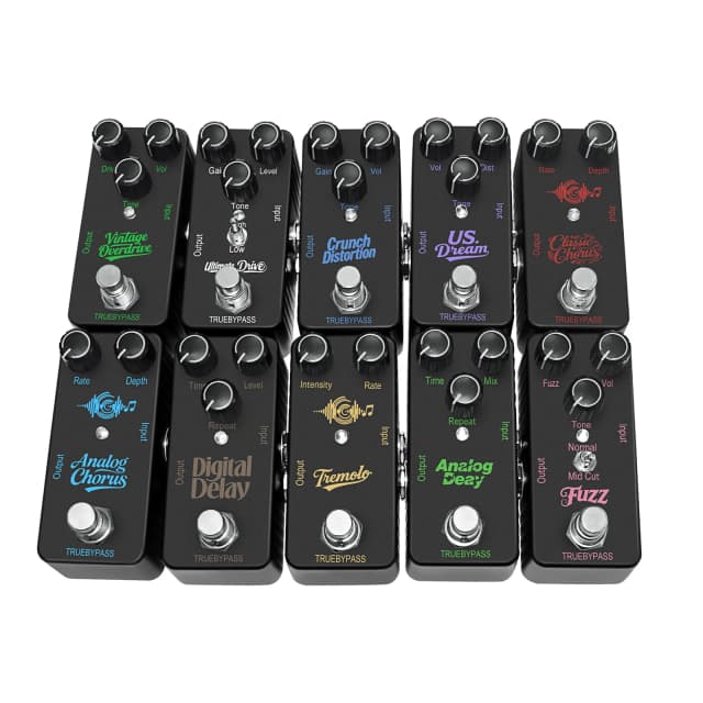 Pedal de efectos de guitarra eléctrica, Mini distorsión crunch de tipo único, retardo de coro clásico, retardo Digital