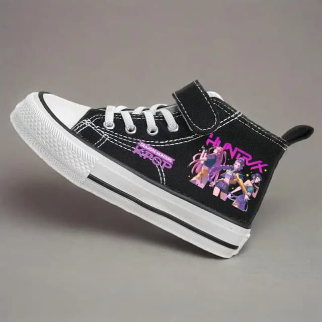 Zapatos de lona para niños, zapatillas altas Kpop Demon Hunter para niñas, zapatillas deportivas transpirables para niños, zapatillas de tenis para correr para estudiantes