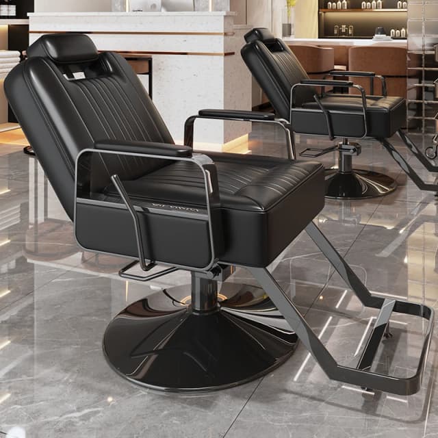 Silla giratoria para salón, equipo de estilista, muebles de peluquería, peluquero, tocador, sillas, herramienta para sala de estar, accesorios negros