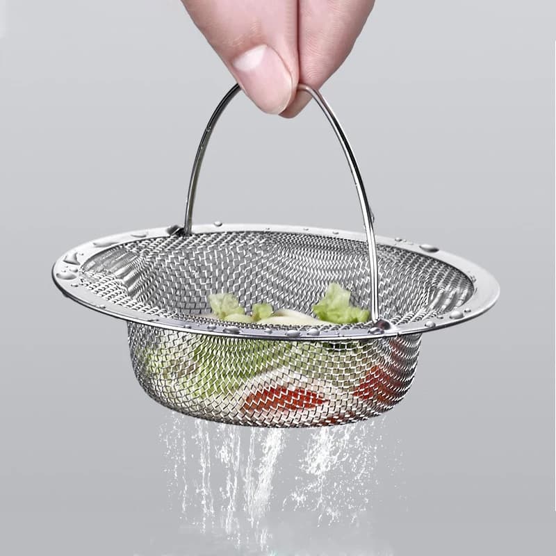 Red de filtro de fregadero de cocina de acero inoxidable para lavabo de lavado de verduras, filtración de residuos de alcantarillado, red antiobstrucción para fugas