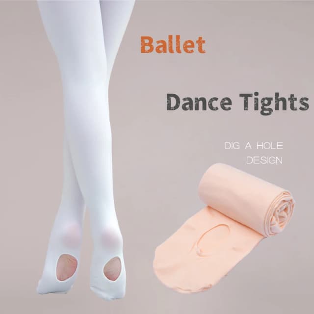 Medias de Ballet de princesa para niñas, pantimedias de baile de alta elasticidad con agujero, medias para estudiantes y niños para primavera y otoño