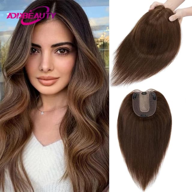 Máquina de peluquín para mujeres, pelucas de cabello humano con parte superior de seda, adornos rectos, sistema de cabello de encaje suizo Natural, unidad de parte libre, línea de cabello ombré
