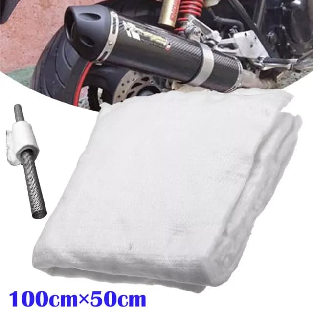 Silenciador de tubo de escape para motocicleta, 100cm x 50cm, 5mm, aguja de fibra de vidrio de algodón, embalaje de relleno de silenciador de fibra de vidrio de fieltro