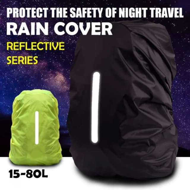 Mochila reflectante impermeable, cubierta para la lluvia, deporte al aire libre, noche, ciclismo, luz de seguridad, funda para la lluvia, bolsa para acampar al aire libre y senderismo