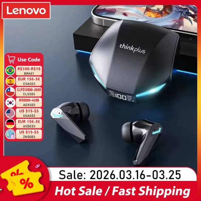 Nuevos auriculares Lenovo XT53 inalámbricos con Bluetooth 5,4, auriculares impermeables con pantalla Digital LED, auriculares para juegos de baja latencia