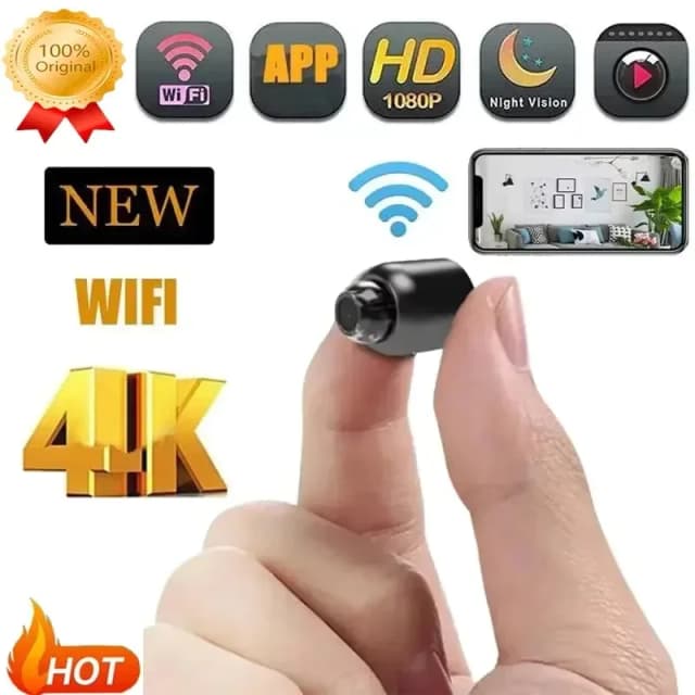 Mini cámara inalámbrica de vigilancia de 1080P, cámara de vídeo de seguridad con visión nocturna, videocámara con detección de movimiento, Mini cámara con monitor para hogar inteligente, NUEVO