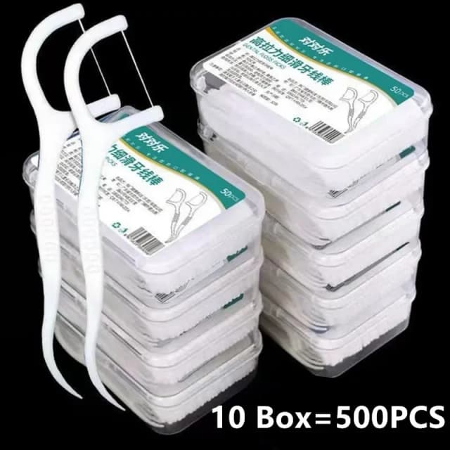 1/2/5/10 caja de hilo Dental desechable portátil, palillo de dientes de plástico, palo de hilo Dental de alta tensión, caja de hilo Dental ﻿ Cuidado bucal
