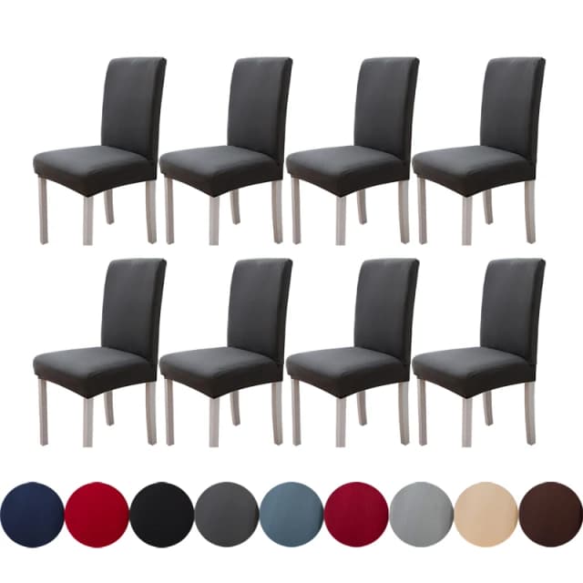 Fundas para sillas de Color sólido de seda de leche para sala de estar, boda, comedor, banquete, oficina, fundas elásticas para sillas, Protector, decoración del hogar